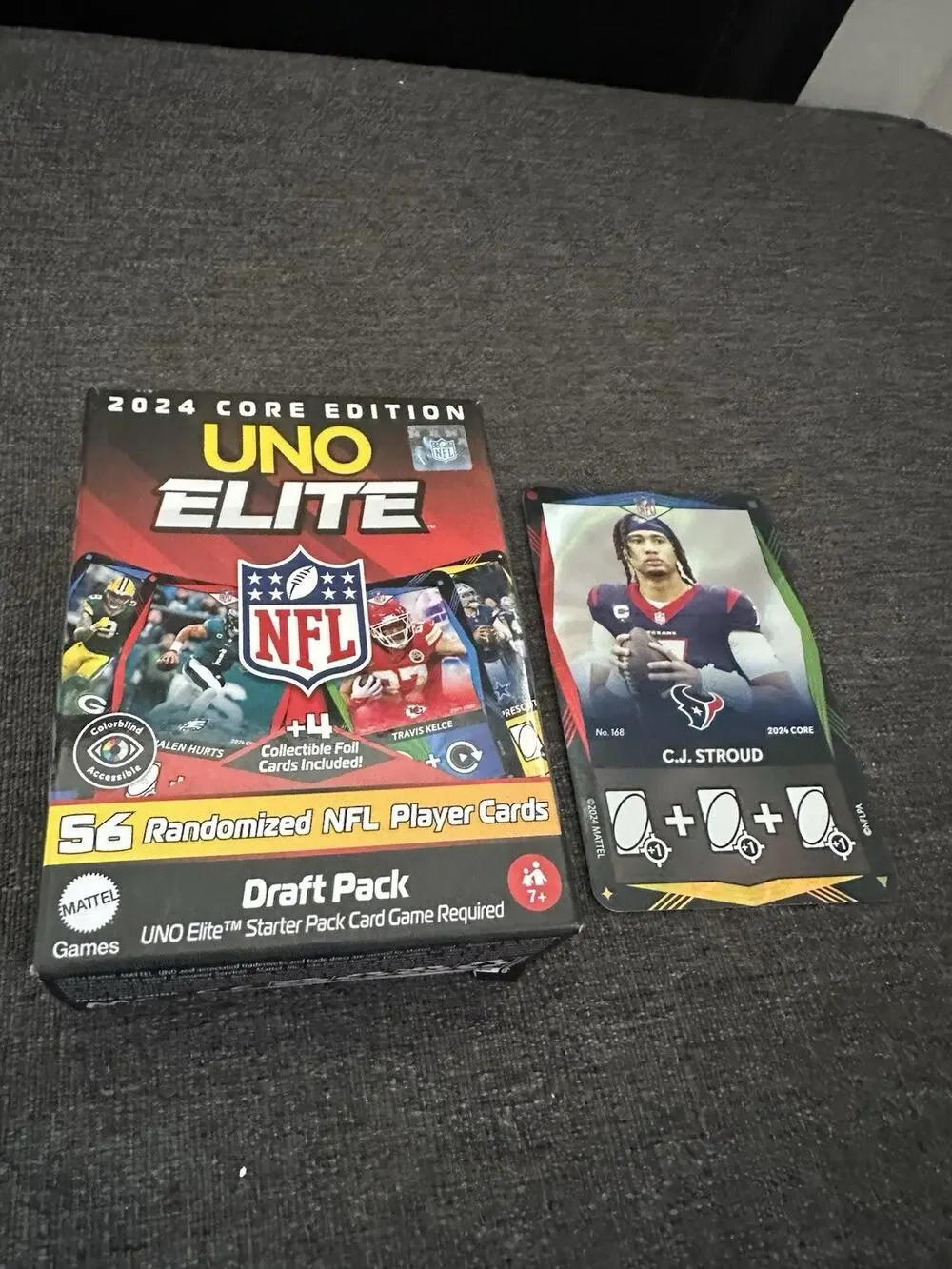2024 UNO Elite NFL Core Edition Opened Lot C.J. Stroud Foil + Player Cards Box